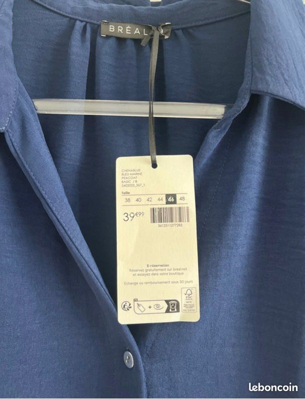 Chemise Femme Breal Neuve Sans étiquettes - Taille 48 - Couleur Gris - Coupe Regular