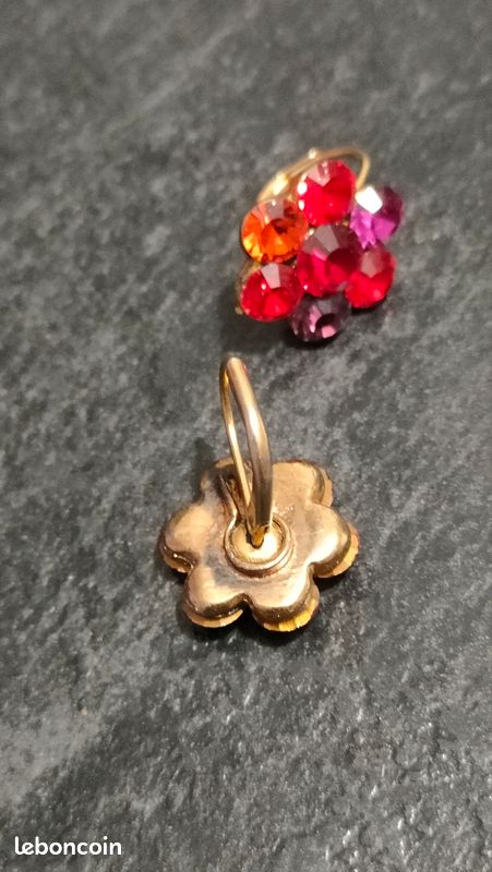 Boucles D'oreilles Vintage En Cristal Diamant - Couleur Or - Fermoir Clous - Parfait état