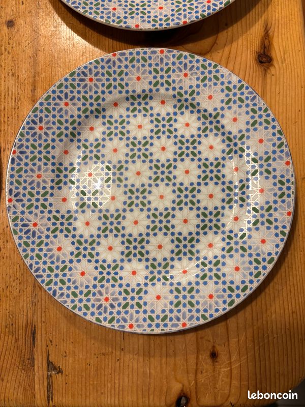 6 petites assiettes plates en porcelaine de Fès Game Fès Médina (image 3)