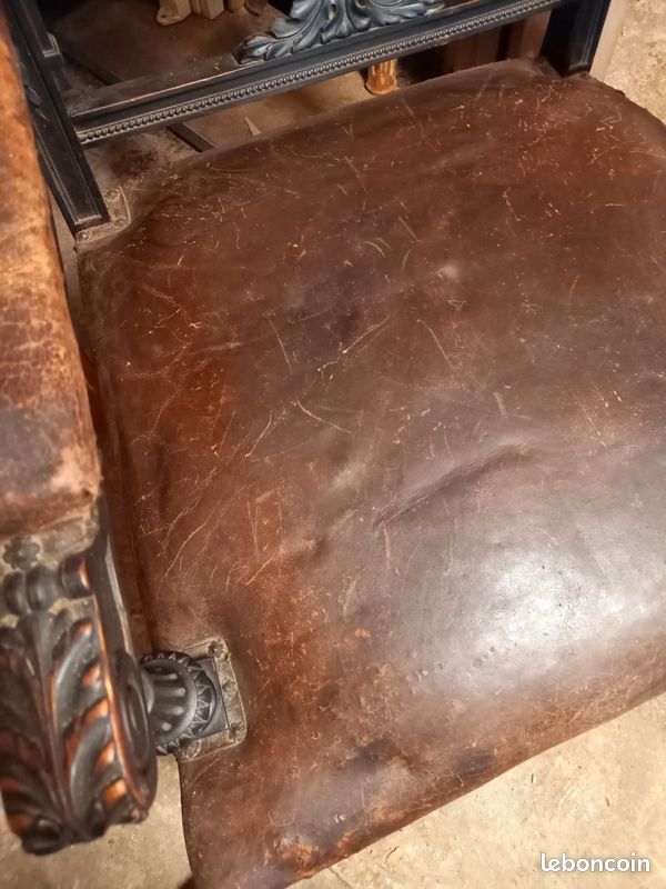 Fauteuil en cuir style Empire (image 6)