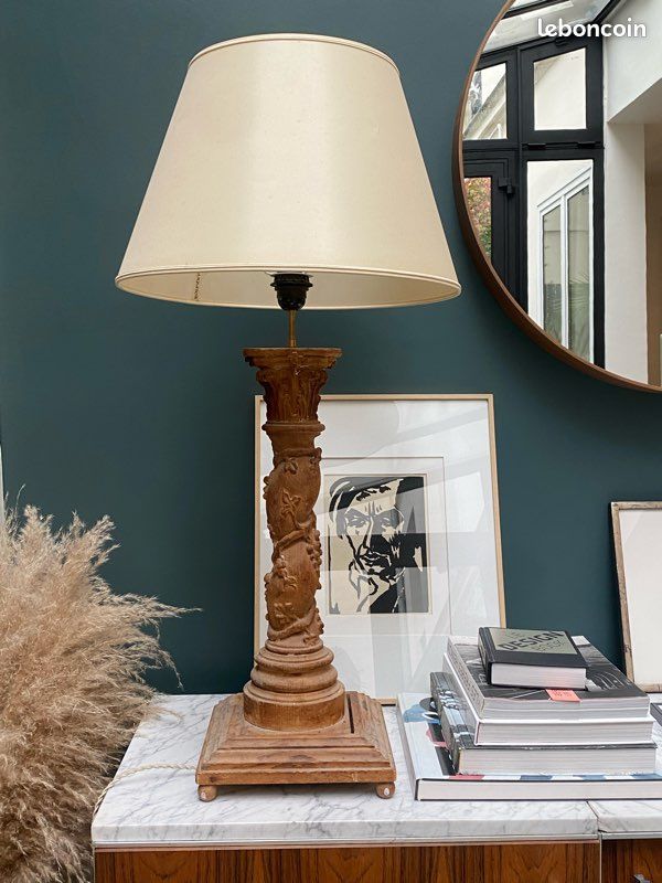 Paire de pieds de lampe sculpté (image 6)