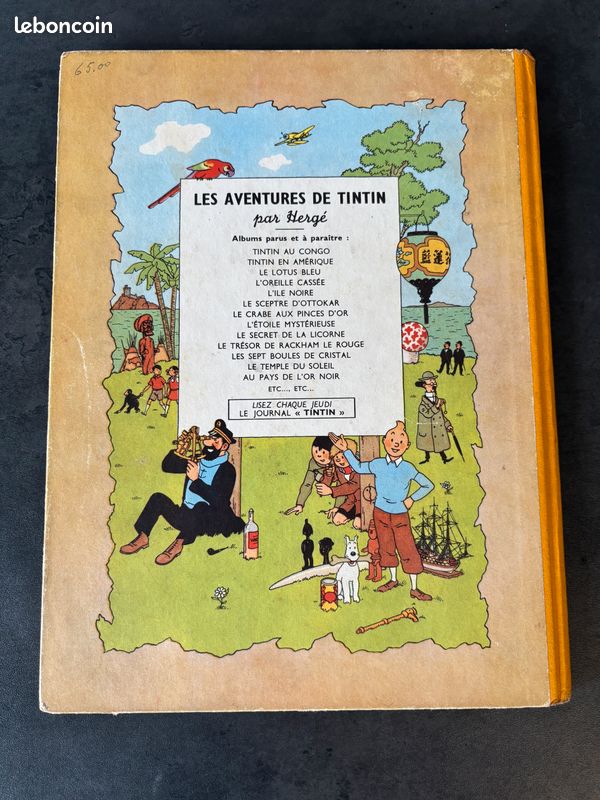 Tintin Au Pays De L'or Noir EO B4 De 1950 (image 3)