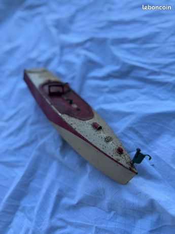 JOUET MECANIQUE ANCIEN tole canot à moteur JEP RUBAN BLEU N° 0 france années 30 EUR 92,00 - FR