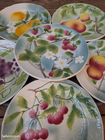 4 assiettes à dessert en grès - Sarreguemines