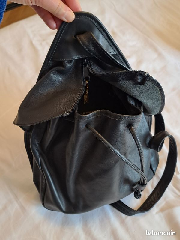 Sac à main en cuir noir - La Bagagerie (image 6)