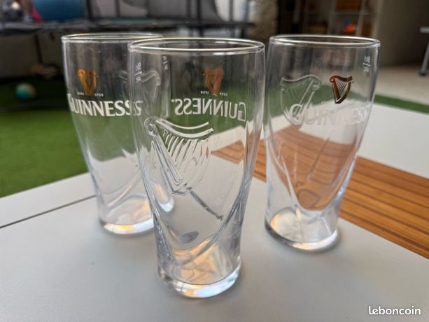 6 VERRES A BIERE GUINNESS MODEL AUTRUCHE COLLECTOR 50 cl NEUFS