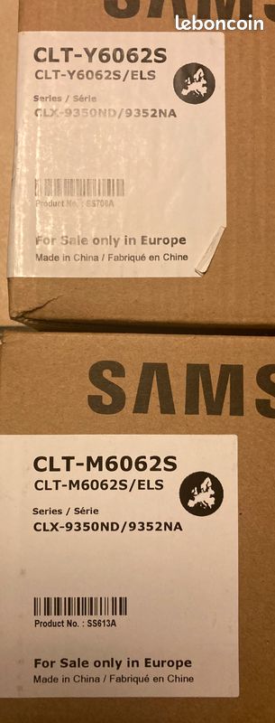 Lot 2 toners (magenta/rouge et jaune) pour Samsung MultiXpress CLX-9350ND ou CLX-9352NA (image 2)