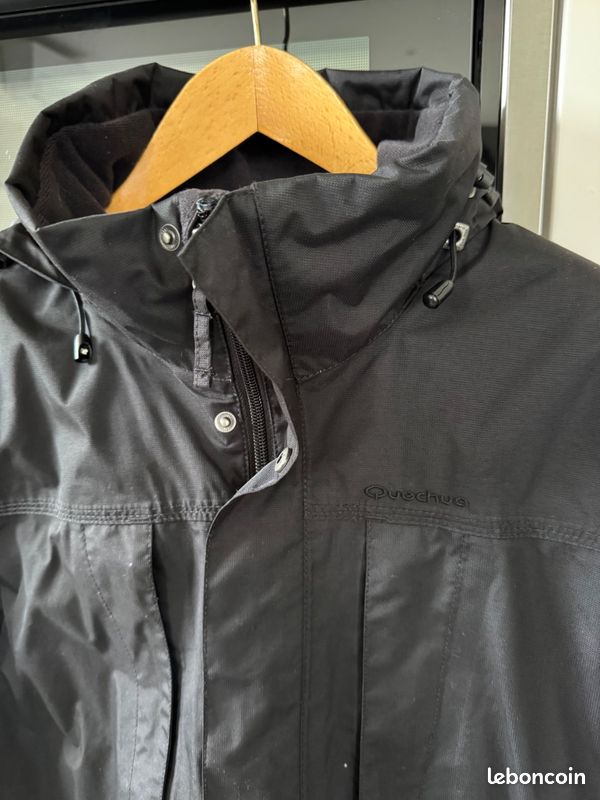 Veste impermeable homme grise Quechua mh500 - Vêtements