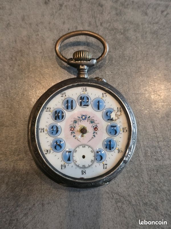 Montre Gousset Ancienne En Argent - Régulateur à Mouvement Mécanique Manuel
