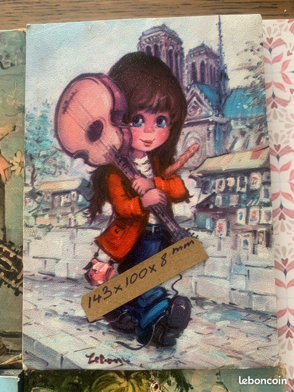 Broche Bijou Vintage Années 70 - Dessin Couleur Poulbo, Modèle A04, Occasion
