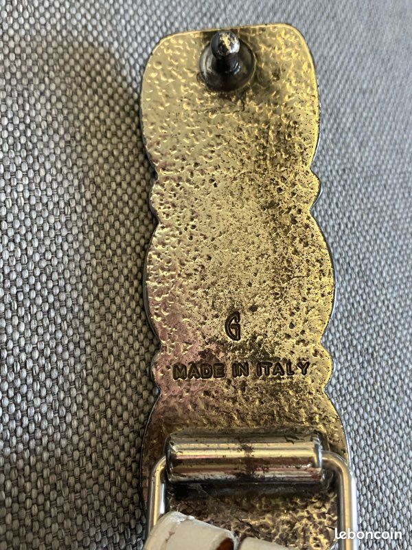 Ceinture en cuir blanc Losco T 75 cm (image 5)