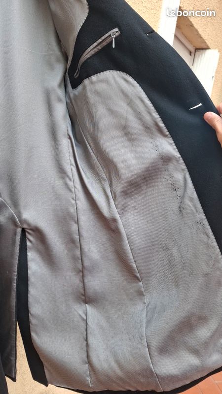 Manteau long homme Daniel Hechter Paris – 100 % laine vierge – noir – T48 (image 5)