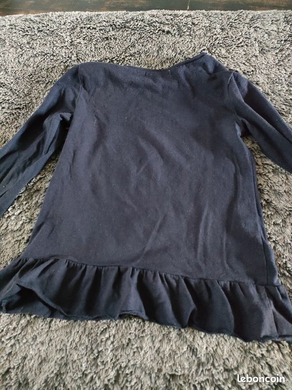 T-shirt à grandes manches bleu marine 4 ans (image 3)