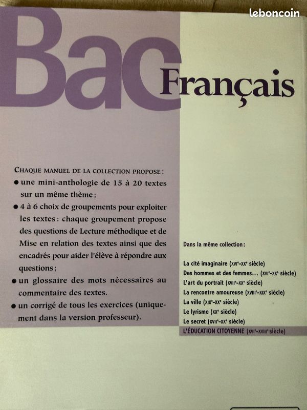 Bac français : l'éducation citoyenne XVIe-XVIIIe siècle (textes + livre du prof) (image 2)