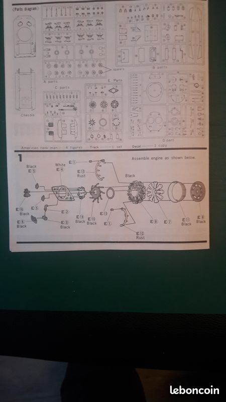 Maquettes moteurs Sherman M4 1/48 Bandai (image 2)