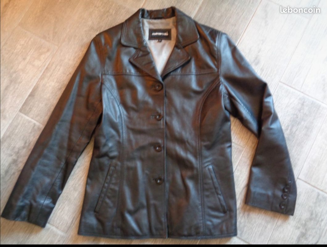 Veste cuir noire, Cuiropolis, taille 42, porté 2 fois (image 1)