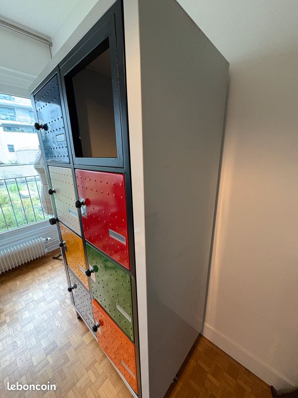 Armoire d'école vintage en métal (image 2)