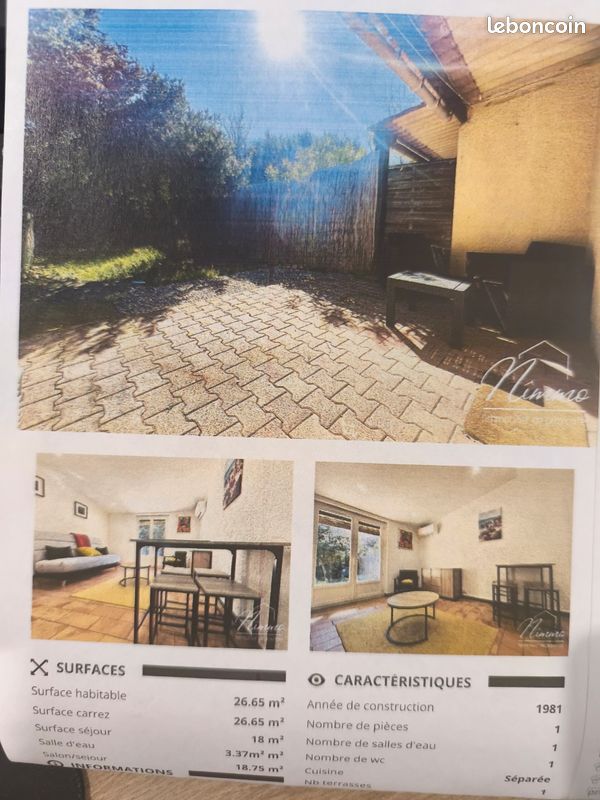 Appartement 1 pièce 26 m² · à Nîmes · 26 m² · 550 €/mois