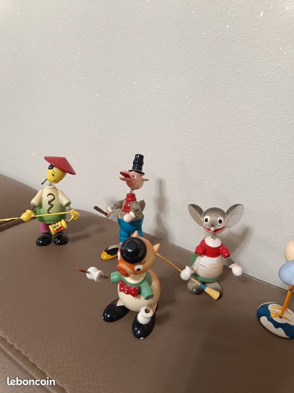 Lot De Figurines Animaux Goula En Bois, Vintage, Made In Spain