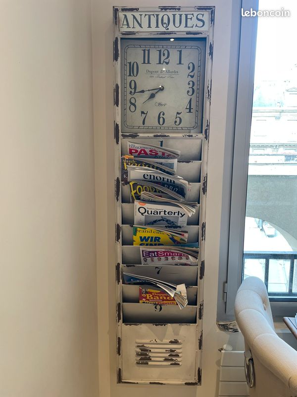 Horloge murale de cuisine avec rangements magazines (image 2)