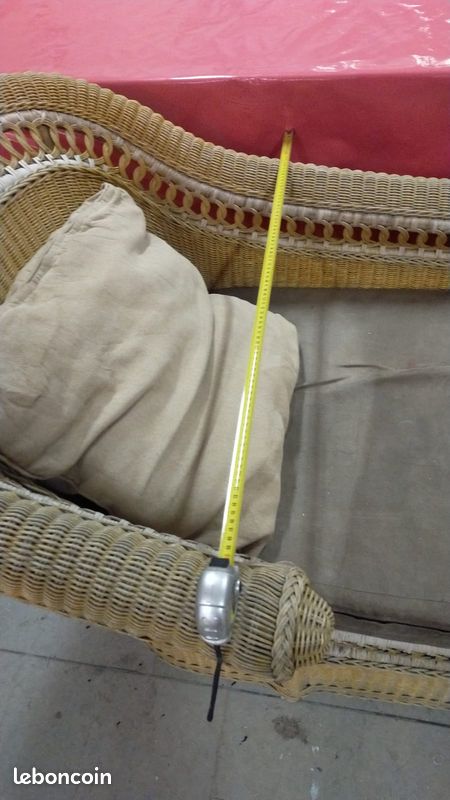 Méridienne en rotin et son fauteuil en rotin (image 3)