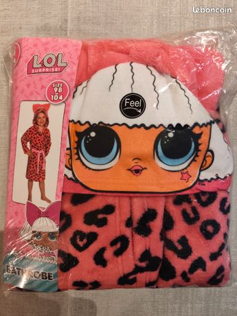 Peignoir fille LOL Surprise taille 98-104 cm – Neuf Vêtements