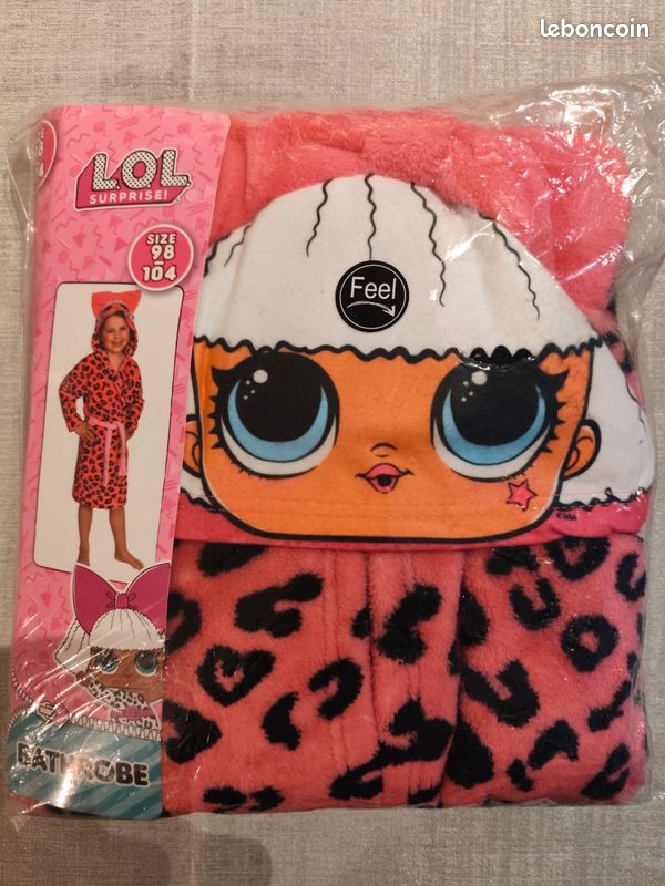 Peignoir fille LOL Surprise taille 98-104 cm – Neuf Vêtements