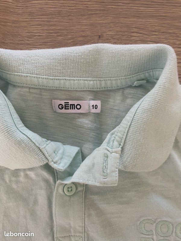 Polo garçon GÉMO vert d’eau – 10 ans (image 2)