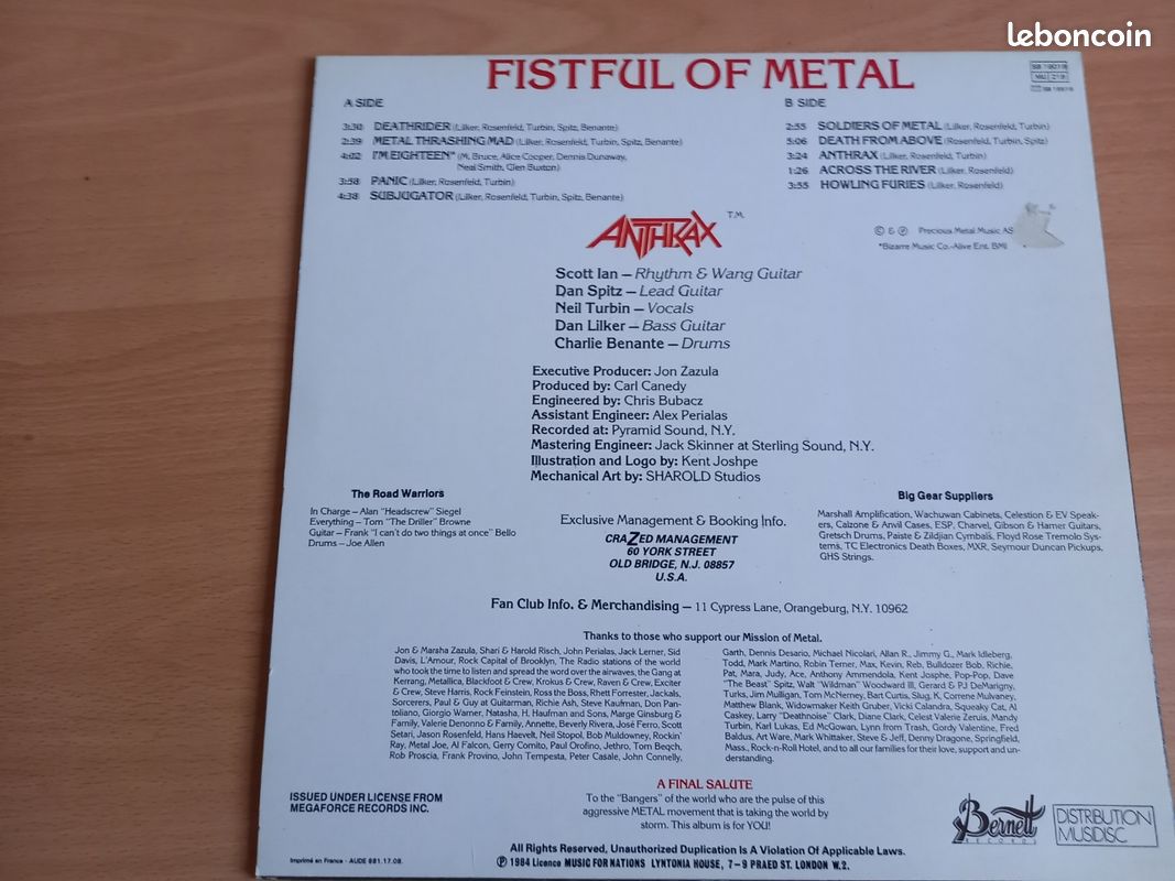 Disque ANTHRAX (image 2)