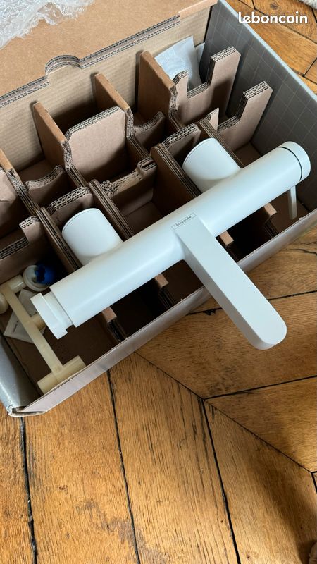HANSGROHE Finoris Mitigeur bain douche thermostatique blanc mat (image 1)