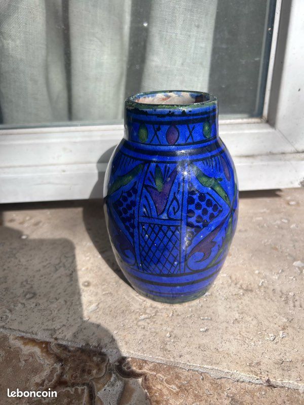 Poterie berbère marocaine bleu cobalt (image 1)