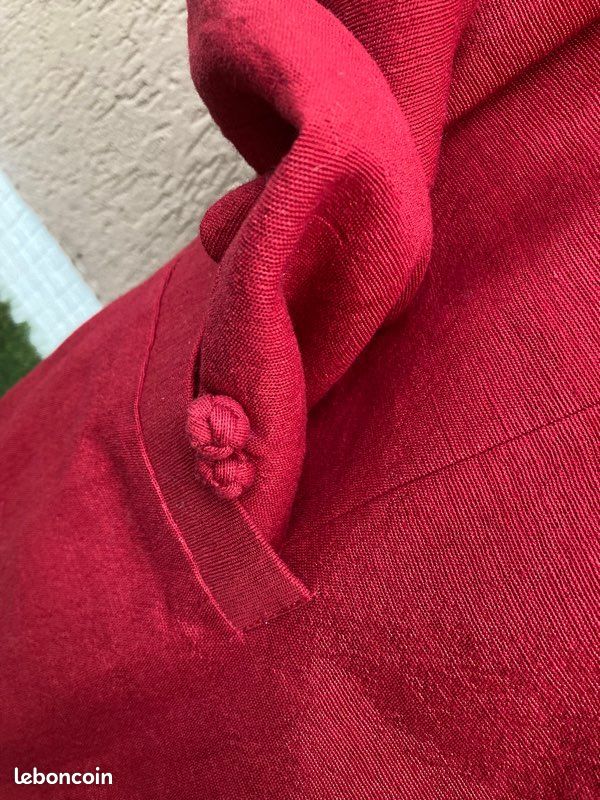 Veste soie rouge (image 3)