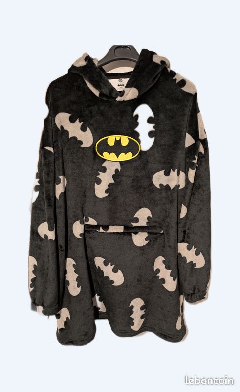 Pull épais zip gilet gris capuche S 36/38 Undiz Training BATMAN 2 poches zip