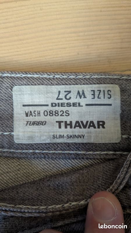 Pantalon Skinny Diesel Thavar - Taille W27 (tour De Taille 30 Pouces), Couleur Orange Foncé, Neuf Avec étiquettes