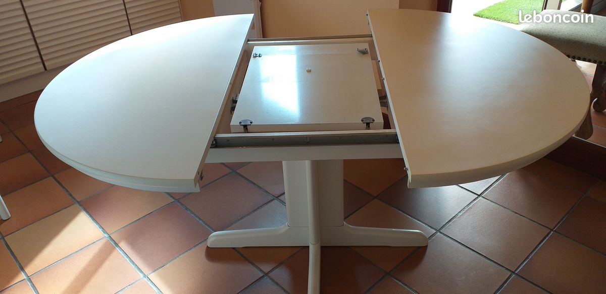 Table cuisine laquée blanche extensible (image 2)