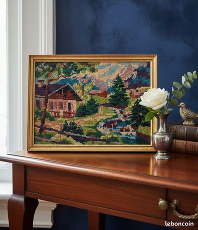 Tableau Décoratif Montagne - Peinture D'Occasion Pour Décoration Murale