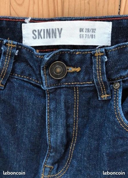 🤍 Magnifique Jean skinny garçon 12-14 ans NEUF marine 95 cm (image 3)