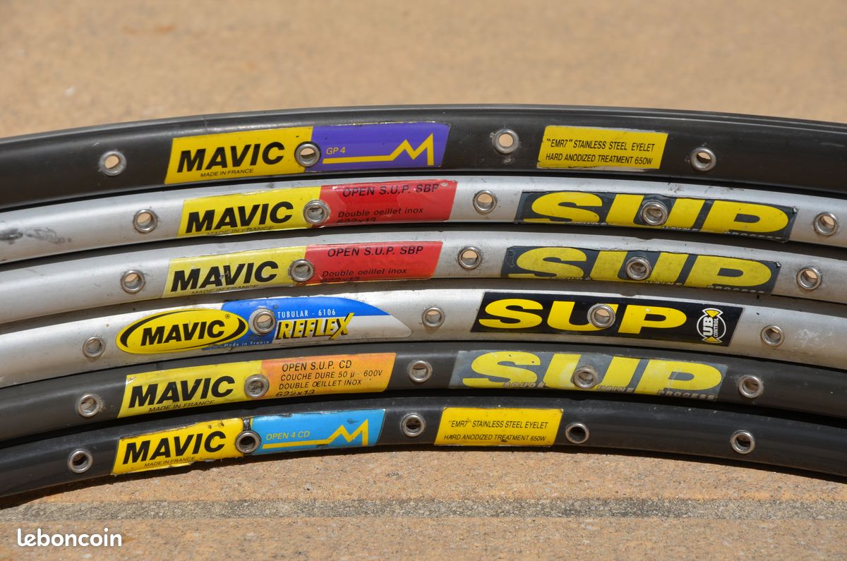 NOS PAIR MAVIC GP4 RED LABEL JANTES 28 700c 28H TROUS VINTAGE TUBULAIRE
