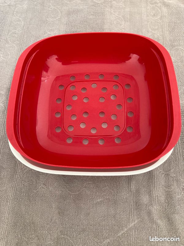 Passoire/égoutoir Tupperware Allegra rouge et blanc (image 1)
