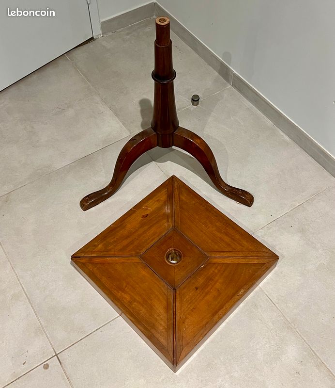 Ancienne travailleuse, table de jeu, table d’appoint en merisier (image 7)
