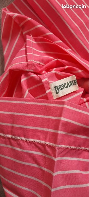 Tissu rose rayé descamps (image 3)
