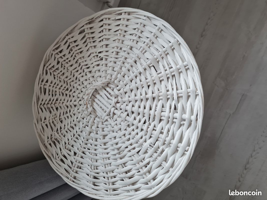 Panier à linge osier blanc (image 4)