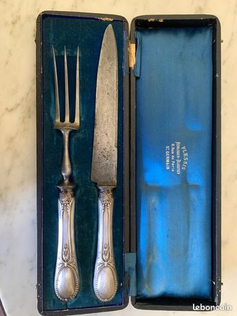 Couvert à Découper SFAM Argenté - Couteau à Gigot Et Fourchette