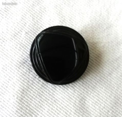 Boutons Anciens En Verre Bombé Noir - Diamètre 18 Mm - Pour Blazers, Costumes, Artisanat