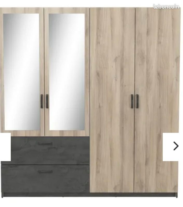 Demeyere Armoire Avec Miroir & Penderie 2 Portes 1 Niche Moderne Chêne Kronberg - 79,4 X 51,1 X 203 Cm