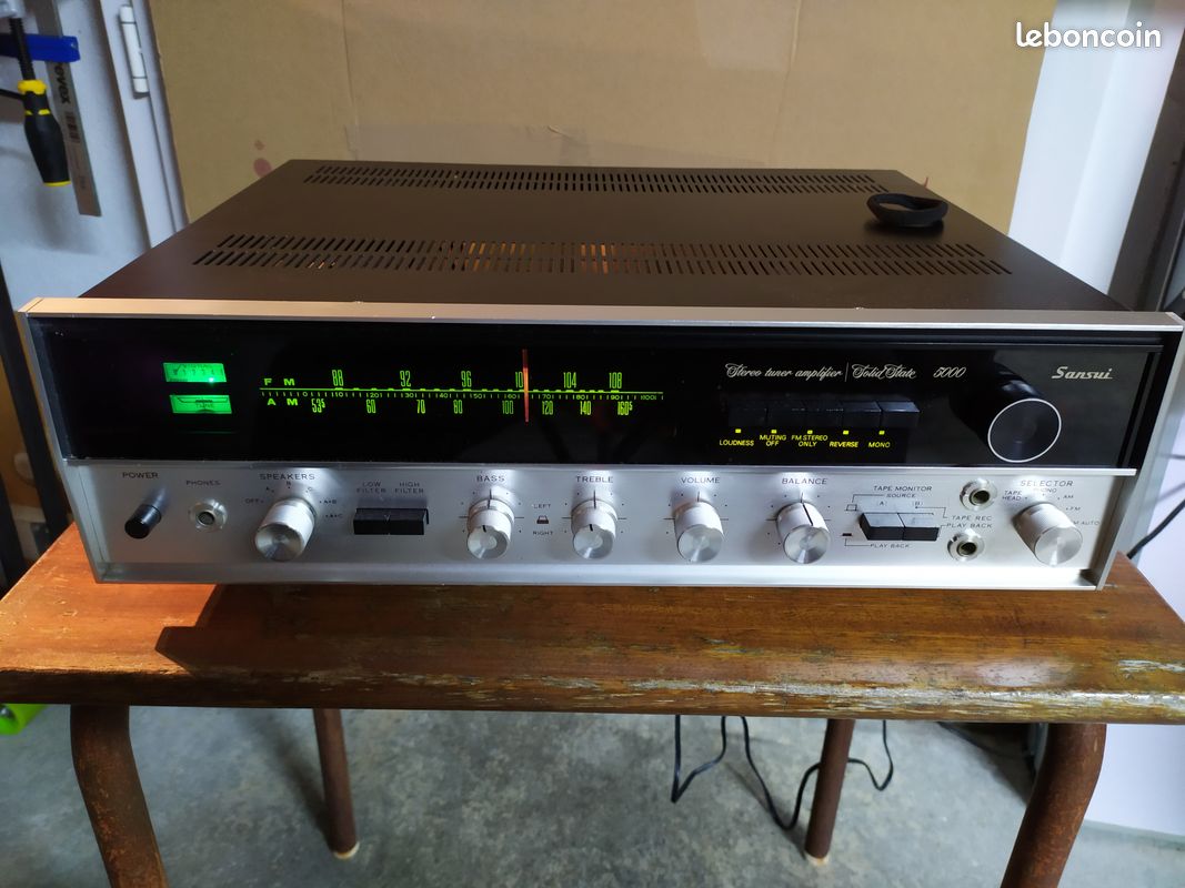 Ampli Tuner Vintage Sansui 5000A AM/FM – Boîtier Bois, Testé Fonctionnel