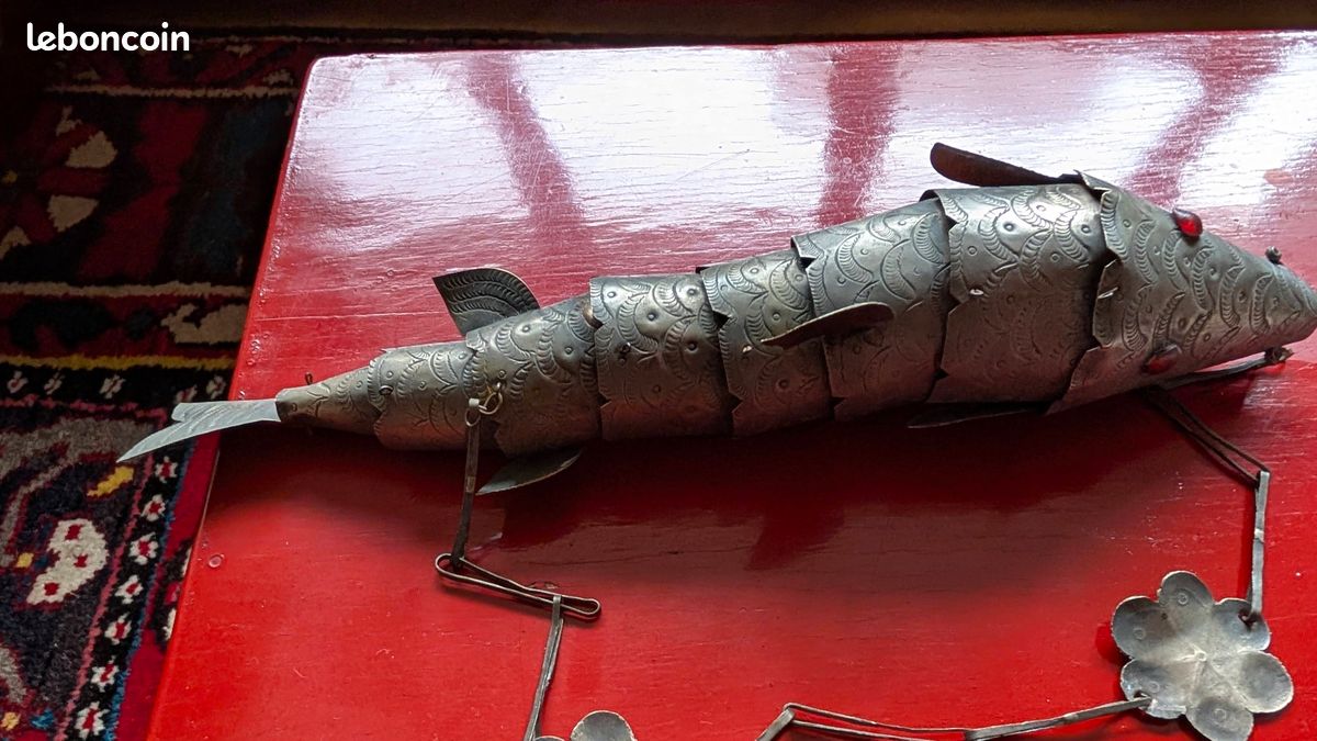 Sculpture Poisson Articulé En Bois – Red Fish Designs (Artisanat US)