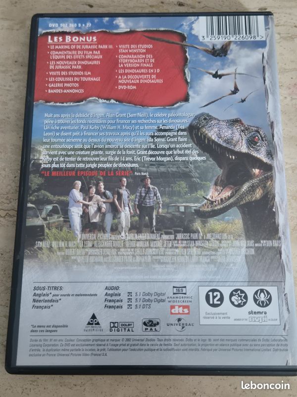 DVD Jurassic park 3 (image 2)