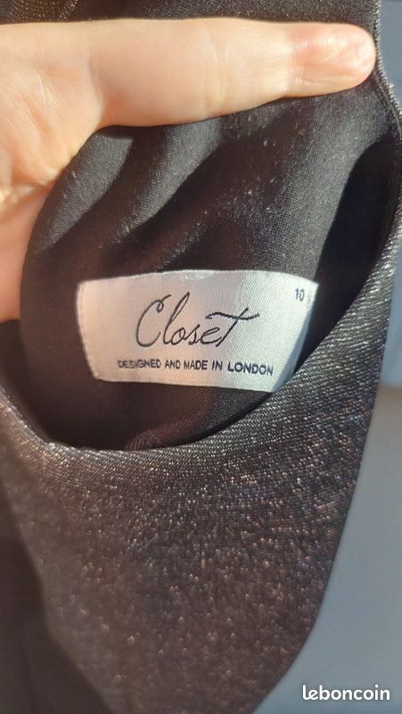 Robe bicolore gris noir Closet taille 10 neuf robe de Noël (image 7)