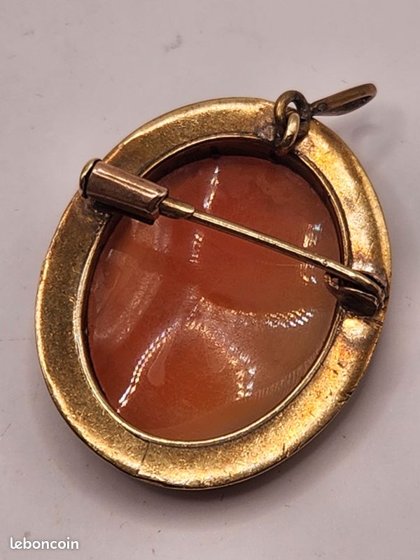 Ancien Camée - Broche Ou Pendentif - Occasion - Objet Vintage à Collectionner
